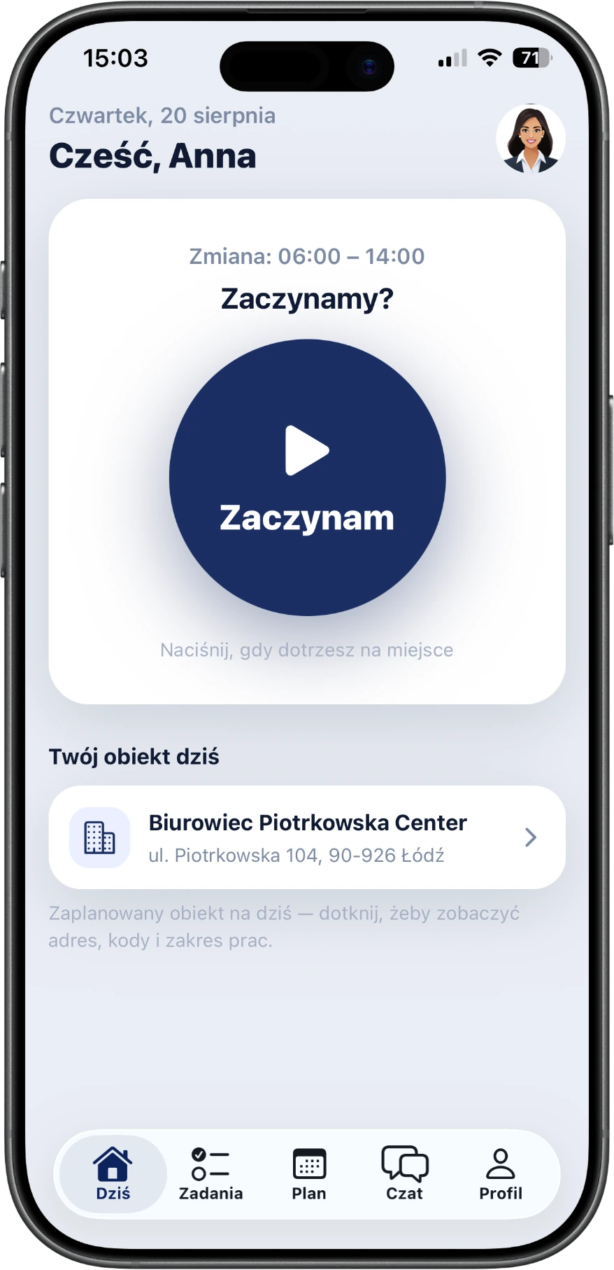 Naciska „Zaczynam”