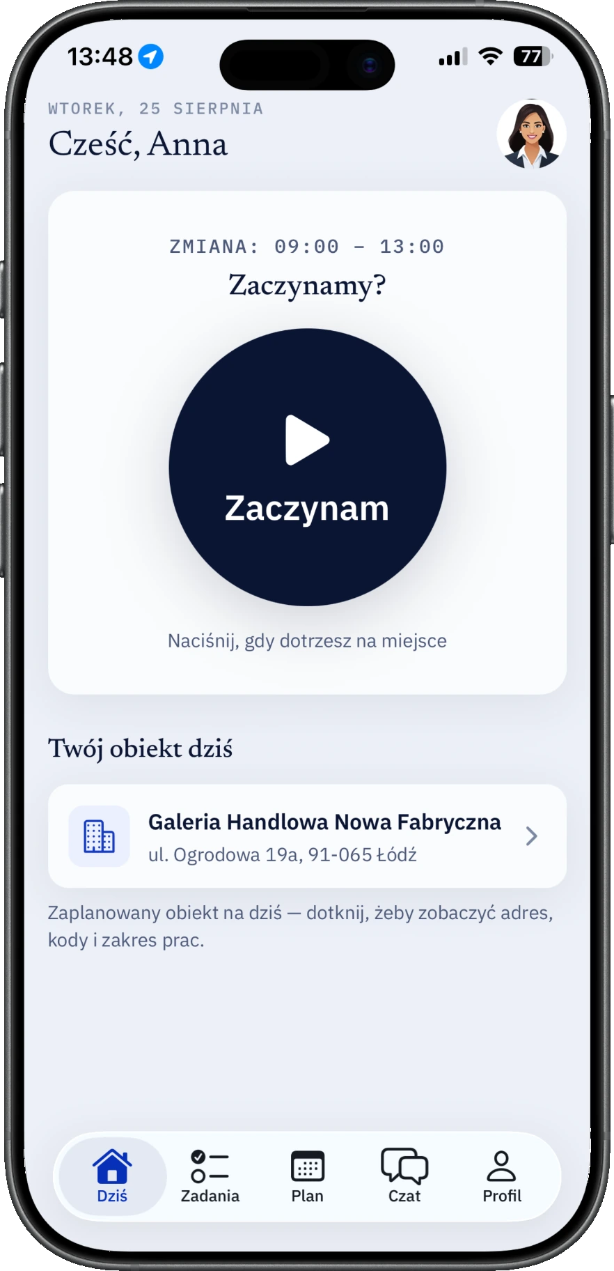 Naciska „Zaczynam”